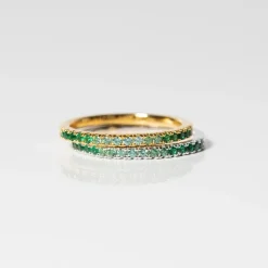 Ellera Ring, Guld/Grøn, 60