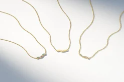 Ellera Waves Halskæde, Gold Plated/Multi, 45 cm