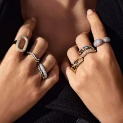 Ellera Waves Ring, Silver, 56