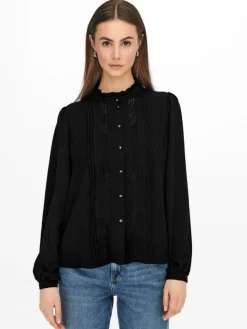 Ellis Lace Bluse, Black, 38