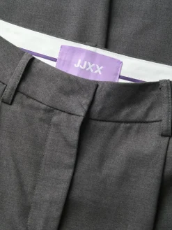 Ellis Wide Højtaljede Bukser, Dark Grey Melange, M/L32