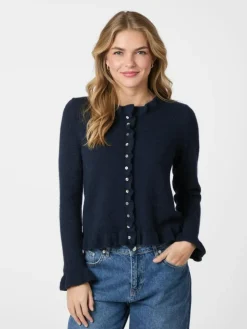 Elowen Knit Cardigan, Navy, 36