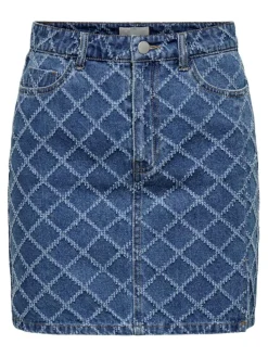 Emilie Midwaist Nederdel, Medium Blue Denim, L