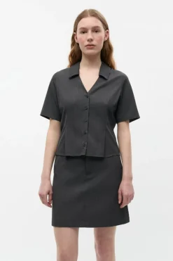 Enalessia Skjorte, Dark Grey Mel, 36