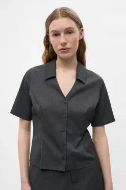 Enalessia Skjorte, Dark Grey Mel, 36