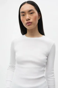 Enally Langærmet T-shirt, Bright White, M