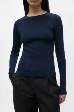 Enally Langærmet T-shirt, Navy Blazer, XL