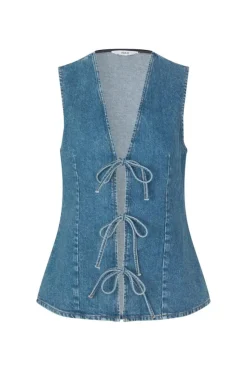 Enatenna Denim Vest, Worn Dark Blue, 34