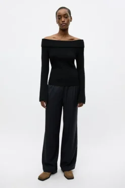 Endore Bukser, Dark Navy Pinstripe, 38