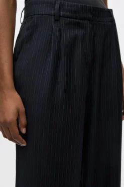 Endore Bukser, Dark Navy Pinstripe, 38