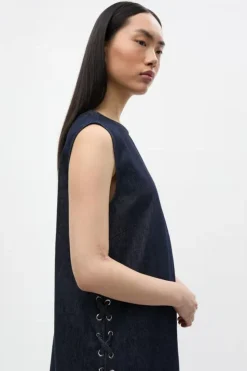 Eniris Tie Kjole, Dark Blue Rinse, 40