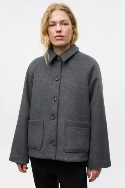 Enkate Short Jakke, Dark Grey Mel, L