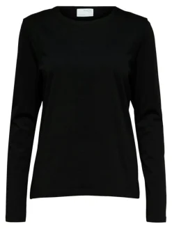Essential Langærmet T-shirt, Black, M