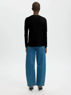 Essential Langærmet T-shirt, Black, M