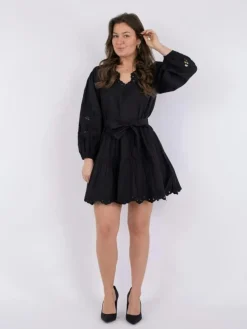 Esta C Poplin Kjole, Black, 36