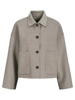 Eve Wool Blend Jakke, Greige, M