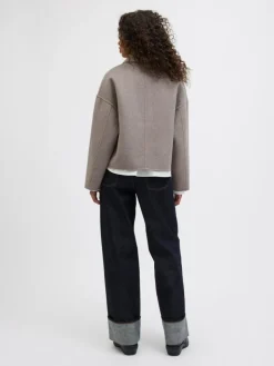 Eve Wool Blend Jakke, Greige, M