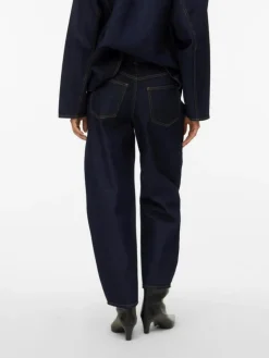 Eveline Barrel Jeans, Dark Blue Denim, W33/L32
