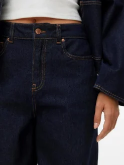 Eveline Barrel Jeans, Dark Blue Denim, W33/L32