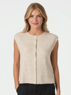 Everest Knit Vest, Sand Melange, 36