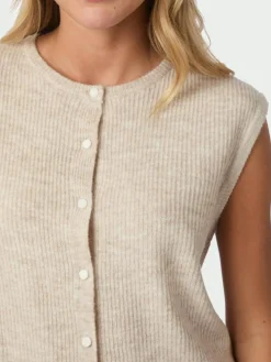 Everest Knit Vest, Sand Melange, 36