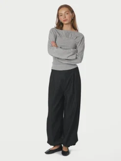 Fayla Denim Balloon Bukser, Black, 38