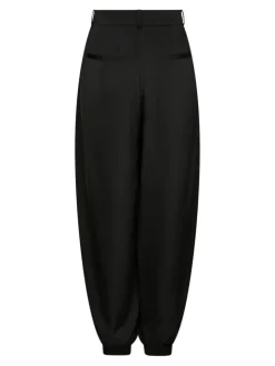 Fayla Drapy Satin Balloon Bukser, Black, 38