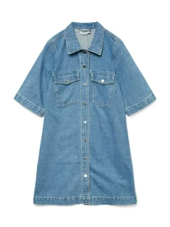 Fenja Kort Denimkjole, Medium Blue Denim, XL