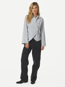 Fenli Striped Skjorte, Grey, 38