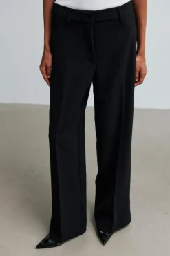 Fique Straight Bukser, Black, XL