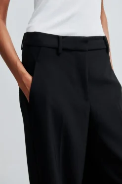 Fique Straight Bukser, Black, XL