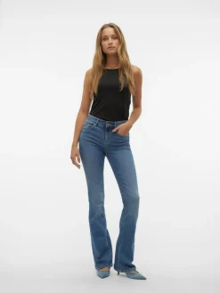 Flash Flared Jeans, Medium Blue Denim, XS/L32