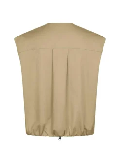 Flo Balloon Twill Vest, Taupe, 36
