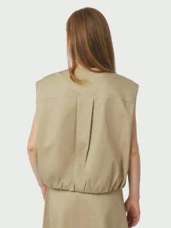 Flo Balloon Twill Vest, Taupe, 36