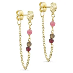 Florence Øreringe, Gold Plated/Pink