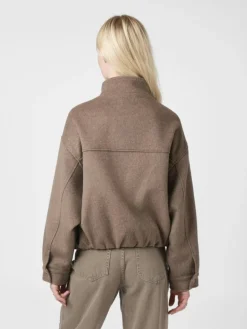 Florine Wool Bomber Jakke, Light Brown, 36