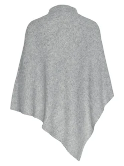 Fortuna Højhalset Poncho, Medium Grey Melange, One size
