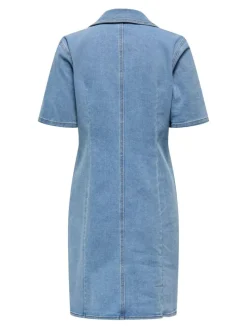 Frida Zip Denimkjole, Light Medium Blue Denim, L