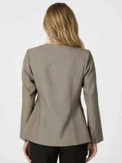 Frillis Fitted Blazer, Dark Sand, 42
