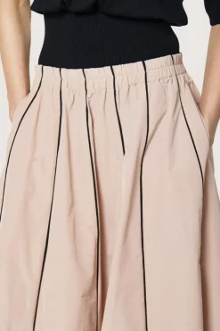 Fukkura Poplin Nederdel, Dusty Quartz/Black Piping, S