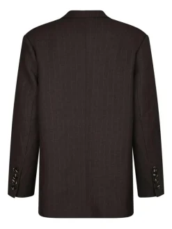 Gaby Pinstripe Blazer, Dark Brown, 38