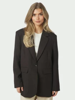 Gaby Pinstripe Blazer, Dark Brown, 38