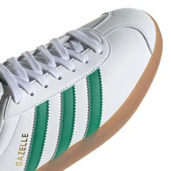 Gazelle Sneakers, White/Bold Green/Gold Metallic, 37 1/3