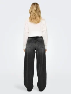 Gianna Straight Jeans, Washed Black, W29/L34