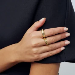 Goccia Piccolo Pianura Ring, Gold Plated, 54