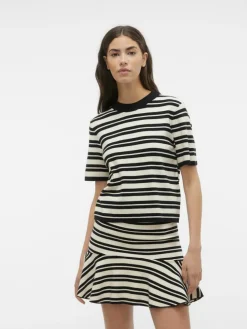 Gold Kortærmet Strikbluse, Black W. Birch, L