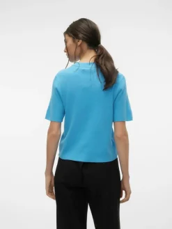 Gold Kortærmet Strikbluse, Bonnie Blue, S