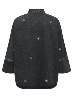 Grace Flower Denimskjorte, Washed Black, XS