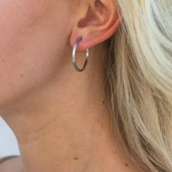 Grace Large Hoops, Silver