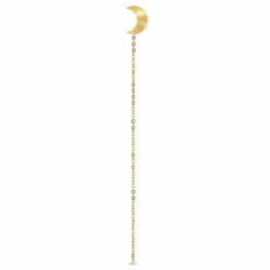 Half Moon Chain Ørering, Gold Plated-Left